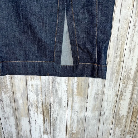 White House Black Market Dark Wash Denim Pencil Skirt - Picture 2 of 6